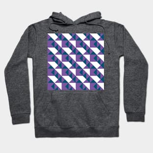 ’Zangles’ - in Purple and Aqua Blue on a White base Hoodie